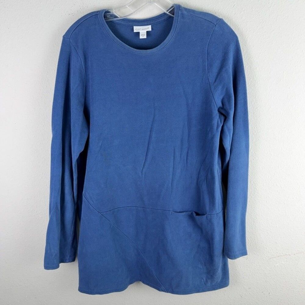 Pure Jill Soft Touch Cotton Medium Womens Long Sleeve Blouse Coastal Lagenlook